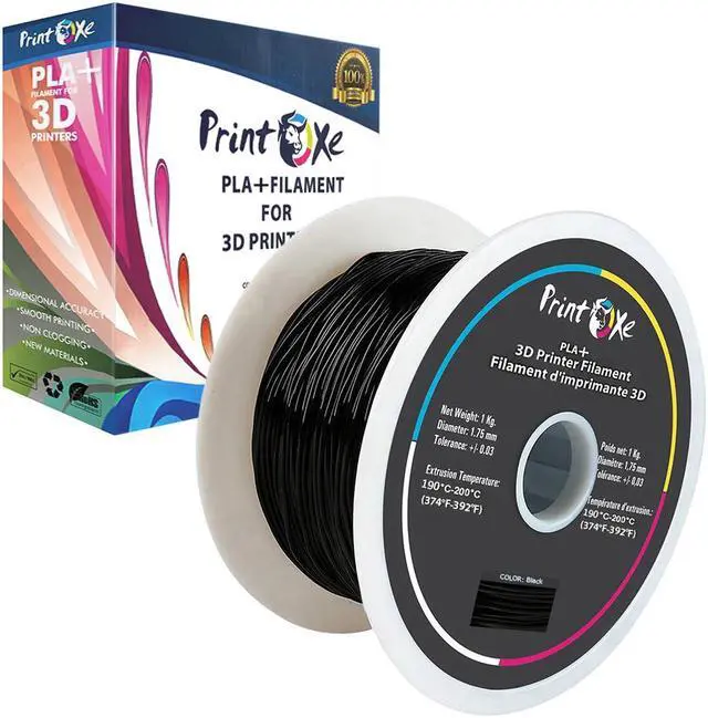 Alt view image 2 of 4 - 3D PLA+ / Pro PLA 4 Packs of Black / White / Fluorescent Yellow / Dark Wood Colours Filament for 3D Printers - 1.75 mm Diameter - 1 Kg Net on Spool (2.2 LBs) Dimensional Accuracy +/- 0.03 mm
