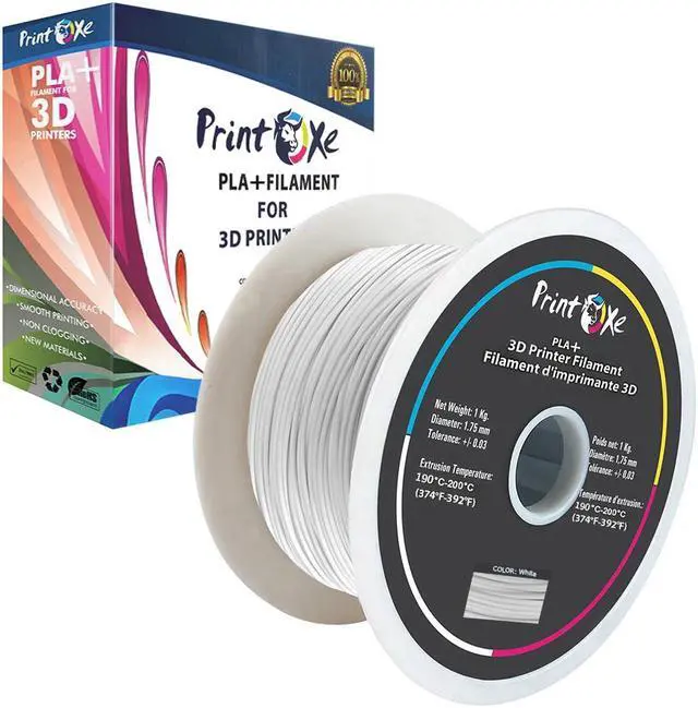 Main image of 3D PLA+ / Pro PLA White Colour Filament for 3D Printers - 1.75 mm Diameter - 1 Kg Net on Spool (2.2 LBs) Dimensional Accuracy +/- 0.03 mm