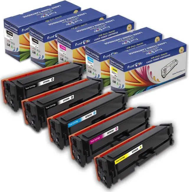 Main image of 202X Compatible Set plus Black High Yield of 202A of 5 Toner CF500X CF501X CF502X CF503X for HP Color Laserjet Pro M254 M254dw M254nw & MFP M281cdw M281fdn M281fdw M280 M280nw