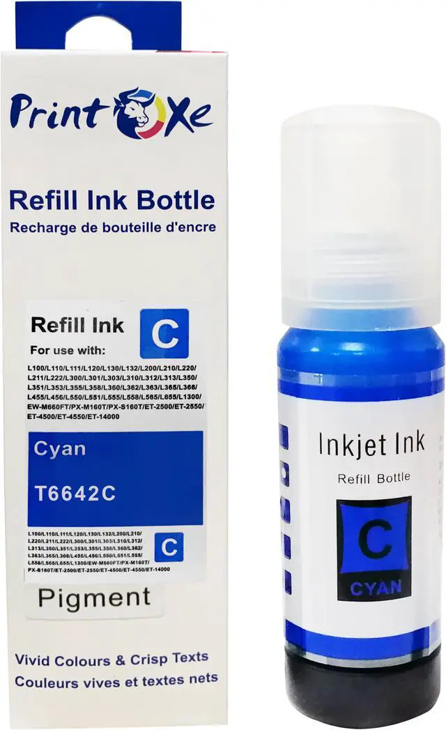 Alt view image 3 of 5 - T774 T664 Compatible Refill 2 Sets of 8 Pigment Ink Bottles for T7741 T6642 T6643 T6644 High Yield for Epson Expression & WorkForce EcoTank ET-3600 ET-16500 ET-4550