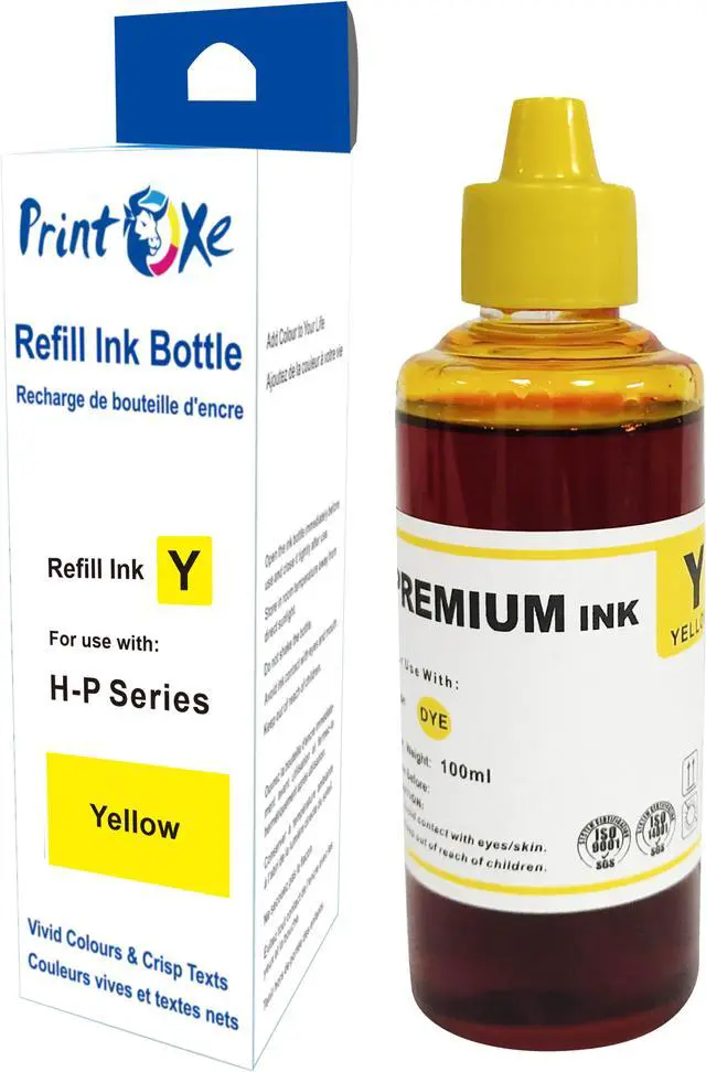 Alt view image 4 of 5 - Universal Ink Refill Set of 4 Bottles for HP & Desktop CISS & Cartridges Printers (Cartridges Refill Kit Not Included) 3701 Black | 3702 Cyan | 3703 Yellow | 3704 Magenta |