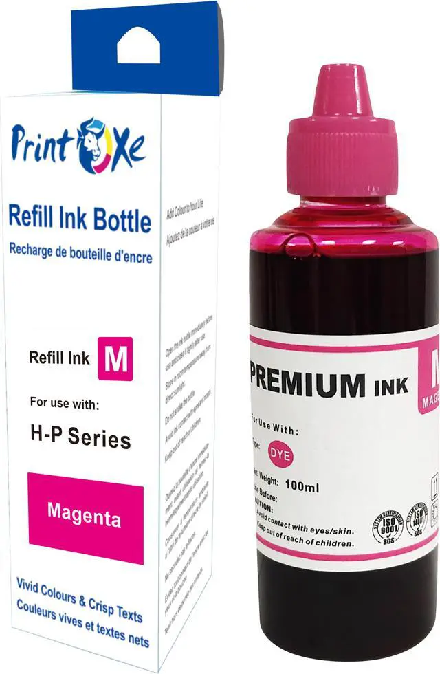 Alt view image 5 of 5 - Universal Ink Refill Set of 4 Bottles for HP & Desktop CISS & Cartridges Printers (Cartridges Refill Kit Not Included) 3701 Black | 3702 Cyan | 3703 Yellow | 3704 Magenta |