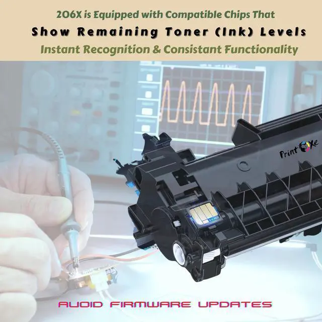 Alt view image 2 of 6 - With Chip W2112X / 206X Compatible Yellow High Yield Laser Toner Cartridge of 206A W2112A for HP M255dw M255nw M255dn and MFP M282nw M283cdw M283fdn M283fdw