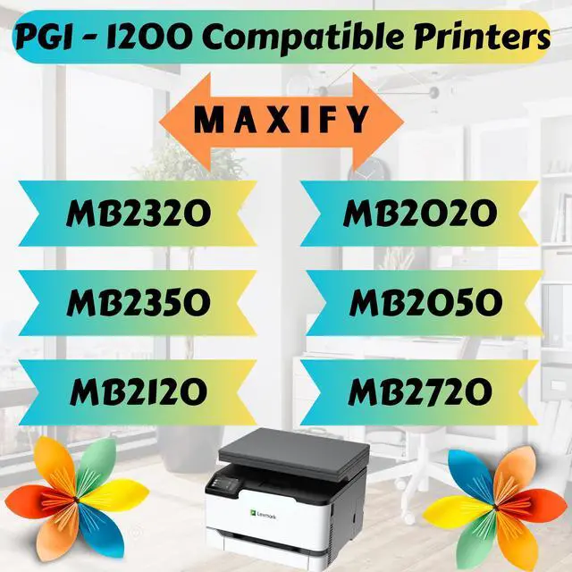 Alt view image 2 of 4 - PGI-1200 XL Compatible 2 Sets (Pigment Ink) 8 Ink Cartridges 2 BK, 2 Cyan, 2 Magenta, & 2 Yellow High Yield PGI 1200 for MAXIFY Printers MB2320 MB2020 MB2350 MB2050 MB2120 MB2720