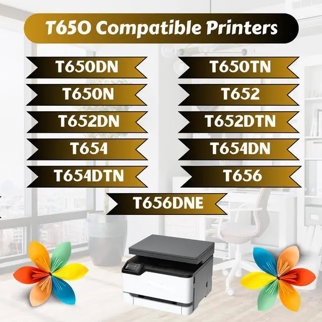 Alt view image 3 of 4 - Compatible 2 Toner Cartridges for T650H21A / T650H11A / T650A11A Each Yield 25000 Pages for T650 T652 T654 T656 for Lexmark T650DN T650DTN T650N T652 T652DN T652DTN T654 T654DN T654DTN T656 T656DNE