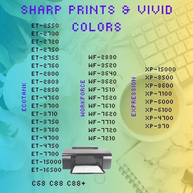 Alt view image 2 of 7 - Sublimation Ink 4 Refill Bottles (Complete Set) Universal Use Each Bottle 250ML For Printers Clothing and Many Other Uses. Compatible with Epson Workforce, Expression, & Ecotank Printers