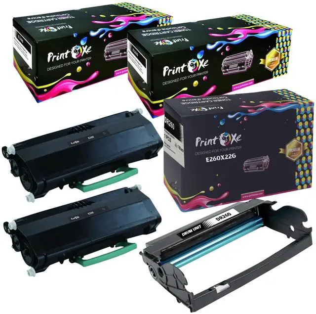 Main image of Lexmark Compatible 3 Packs for E260 ( E260A11A ) 2 Toner Cartridges & 1 Drum for ( E260X22G )  for E260 E260D E260DN E360 E360D E360DN E460 E460DN E460DTN E460DW E462 & E462DTN