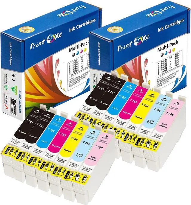 Main image of 14 Ink Cartridges Epson 78 Compatible with XL Chips (4 Black, 2 Cyan, 2 Magenta, 2 Yellow, 2 Light Cyan, & 2 Light Magenta) (models under description)