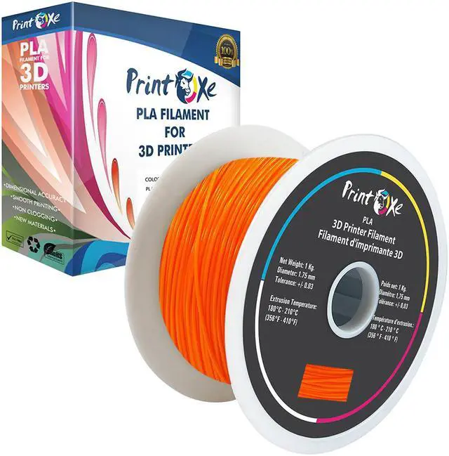 Main image of 3D Orange PLA Printer Filament 1.75mm Diameter - Net Spool (2.2 LBs) Dimensional Accuracy +/- 0.03 mm