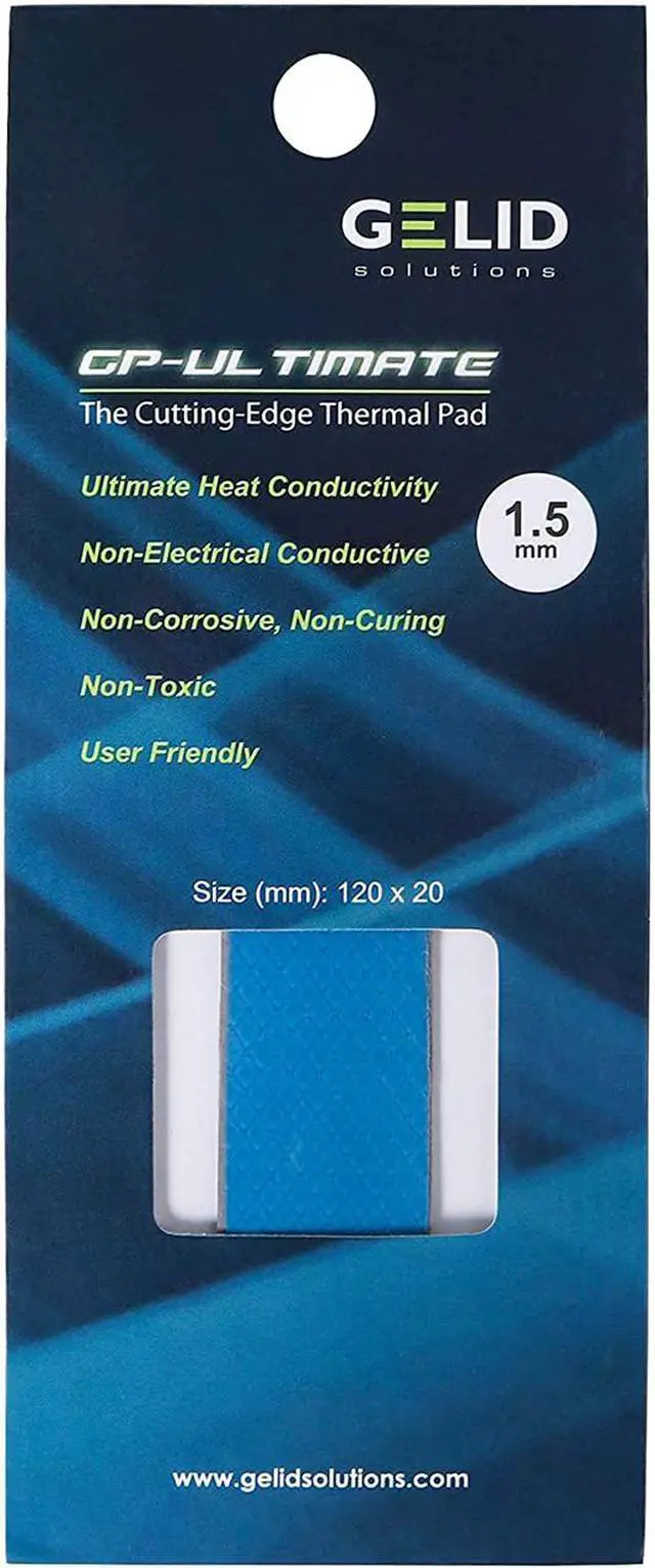 Alt view image 7 of 7 - Gelid Solutions GP-Ultimate 15W- Thermal Pad 120x20x1.5mm. Excellent Heat Conduction, Ideal Gap Filler. Easy Installation - 1 Pack