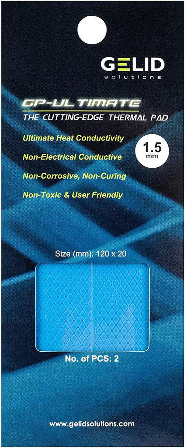 Alt view image 6 of 9 - Gelid Solutions GP-Ultimate 15W-Thermal Pad 120x20x 1.5mm(2pcs). Excellent Heat Conduction, Ideal Gap Filler. Easy Installation - 2 Pack