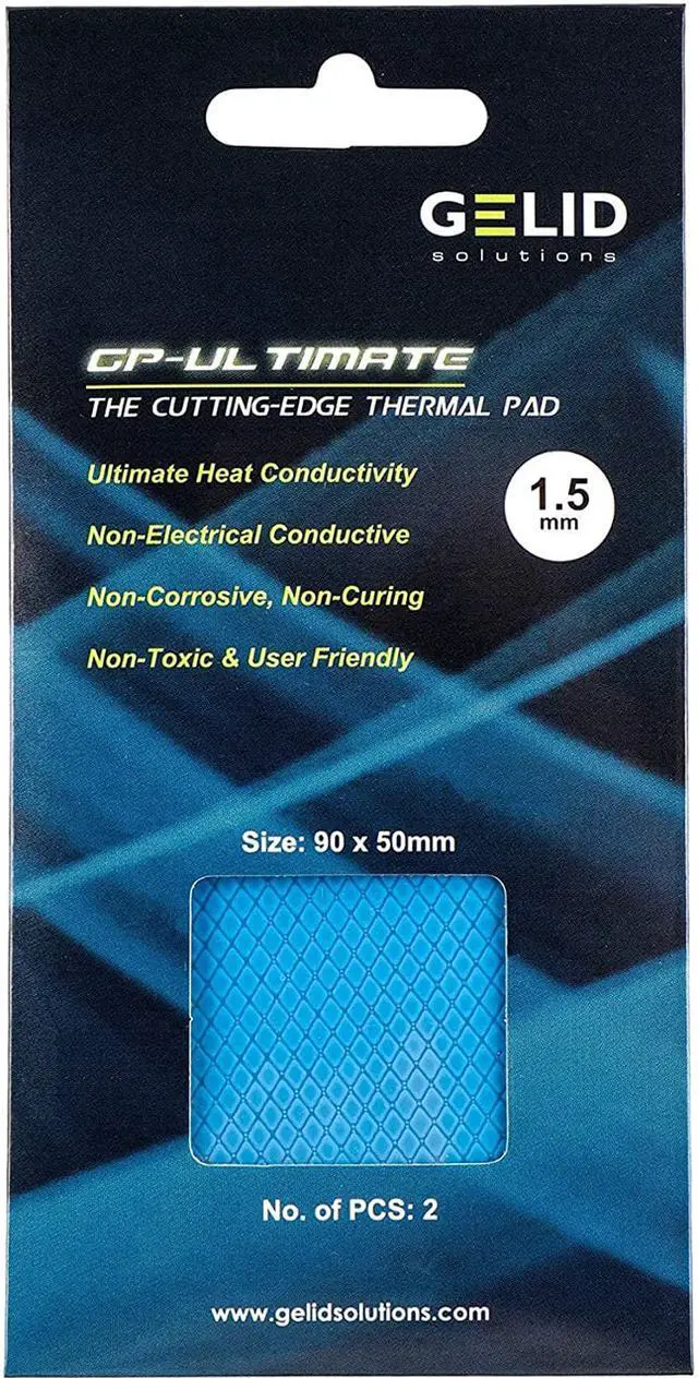 Alt view image 6 of 7 - Gelid Solutions GP-Ultimate 15W-Thermal Pad 90x50x1.5mm (2pcs). Excellent Heat Conduction, Ideal Gap Filler. Easy Installation - 2 Pack