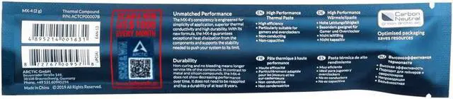 Alt view image 4 of 5 - ARCTIC MX-4 - Thermal Compound Paste, Carbon Based High Performance, Heatsink Paste, Thermal Compound CPU for All Coolers, Thermal Interface Material