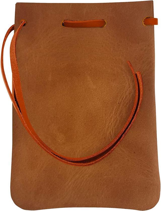 Leather Drawstring Pouch, Coin Bag, Medicine Tobacco Pouch Medieval  Reenactment Made in U.S.A. by Nabob Leather Size 5.75 x 4.25