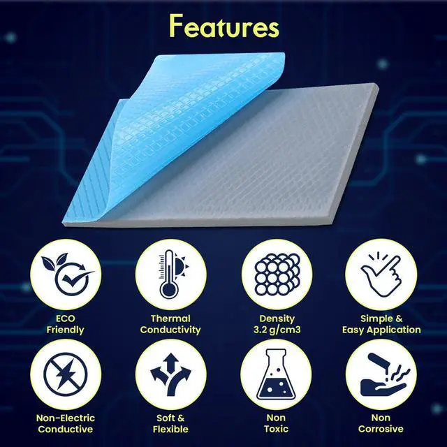 Alt view image 4 of 7 - Gelid Solutions GP-Ultimate 15W- Thermal Pad 90x50x0.5mm. Excellent Heat Conduction, Ideal Gap Filler. Easy Installation - 1 Pack