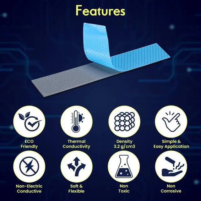 Alt view image 4 of 9 - Gelid Solutions GP-Ultimate 15W-Thermal Pad 120x20x 1.5mm(2pcs). Excellent Heat Conduction, Ideal Gap Filler. Easy Installation - 2 Pack
