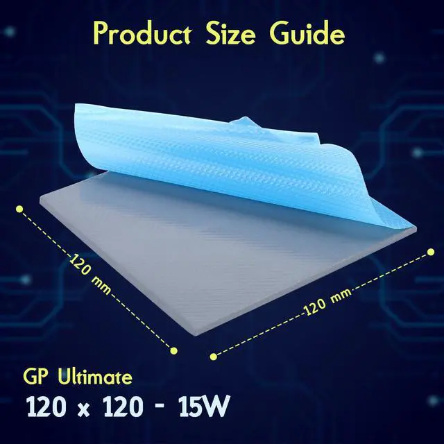 Alt view image 2 of 7 - Gelid Solutions Ultimate GP-Ultimate-Thermal Pad 120x120x0.5mm. Excellent Heat Conduction, Ideal Gap Filler. Easy Installation Thermal Conductivity 15W - 1 Pack