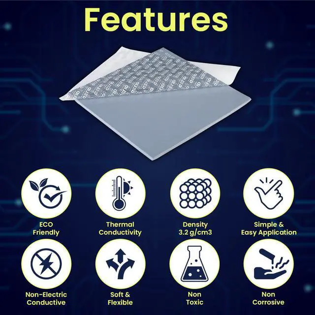 Alt view image 4 of 6 - Gelid Solutions GP-Extreme 12W-Thermal Pad 120x120x0.5mm. Excellent Heat Conduction, Ideal Gap Filler. Easy Installation 120 x 120 x 0.5 mm