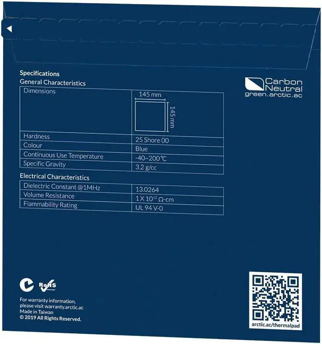 Alt view image 4 of 7 - ARCTIC TP-2: Performance Thermal Pad, 145 x 145 x 0.5mm (1 Piece) - Thermal pad, Excellent Heat Conduction, Low Hardness, Ideal Gap Filler, Easy Installation, Safe handling