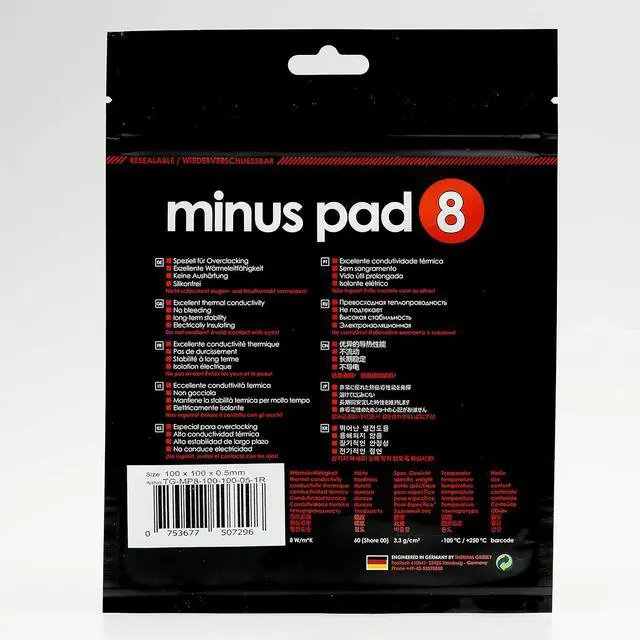 Alt view image 3 of 5 - Thermal Grizzly Minus Pad 8 (Thermal Pad) 100x100x0.5mm