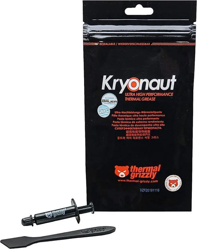 Alt view image 2 of 7 - Thermal Grizzly Kryonaut - High-Performance CPU Thermal Paste for Cooling All Processors, Graphics Cards, and Heat Sinks - Thermal Compound for Computers and Consoles (3 Pack Combo)