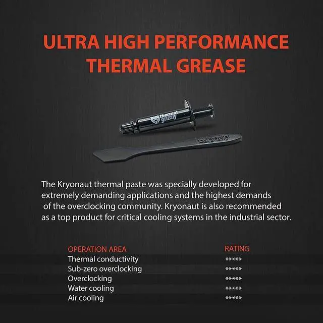 Alt view image 4 of 7 - Thermal Grizzly Kryonaut - High-Performance CPU Thermal Paste for Cooling All Processors, Graphics Cards, and Heat Sinks - Thermal Compound for Computers and Consoles (3 Pack Combo)