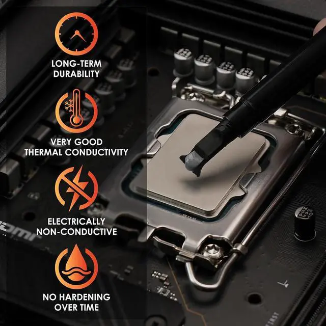 Alt view image 6 of 11 - Thermal Grizzly - Aeronaut - High Performance Thermal Paste - Cooling and Mute Heat Sink Paste for CPU (All Kinds of Them) and Graphics Card Coolers (1 Gram)