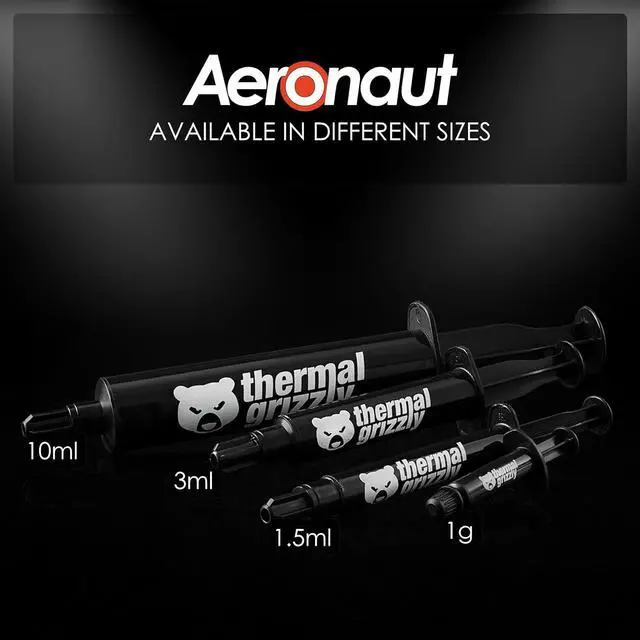 Alt view image 8 of 11 - Thermal Grizzly - Aeronaut - High Performance Thermal Paste - Cooling and Mute Heat Sink Paste for CPU (All Kinds of Them) and Graphics Card Coolers (1 Gram)