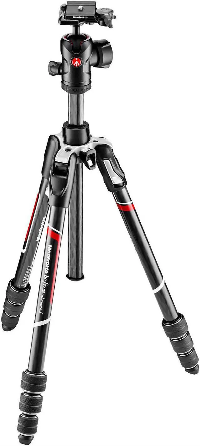 Alt view image 10 of 20 - Manfrotto Befree Advanced CF Travel Tripod with 494 Ball Head, Twist Lock, Black