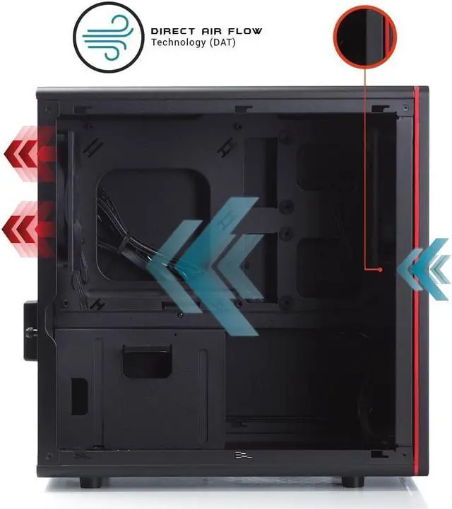Alt view image 2 of 11 - Mini ITX Case, RIOTORO® CR280 Gaming Case with Clear Window Panel [(2) USB 3.0 Ports, (2) 120mm Case Fans, (3) Internal Drive Bays, (2) PCI Express Slots]