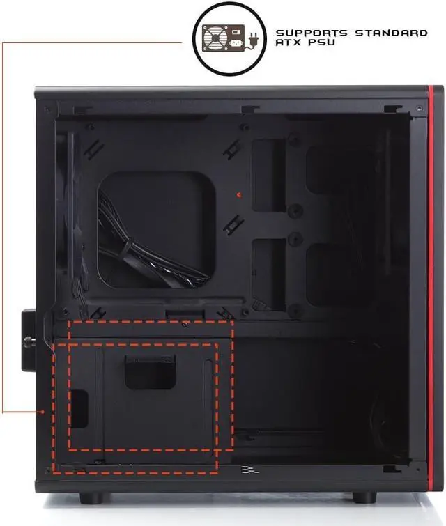 Alt view image 3 of 11 - Mini ITX Case, RIOTORO® CR280 Gaming Case with Clear Window Panel [(2) USB 3.0 Ports, (2) 120mm Case Fans, (3) Internal Drive Bays, (2) PCI Express Slots]
