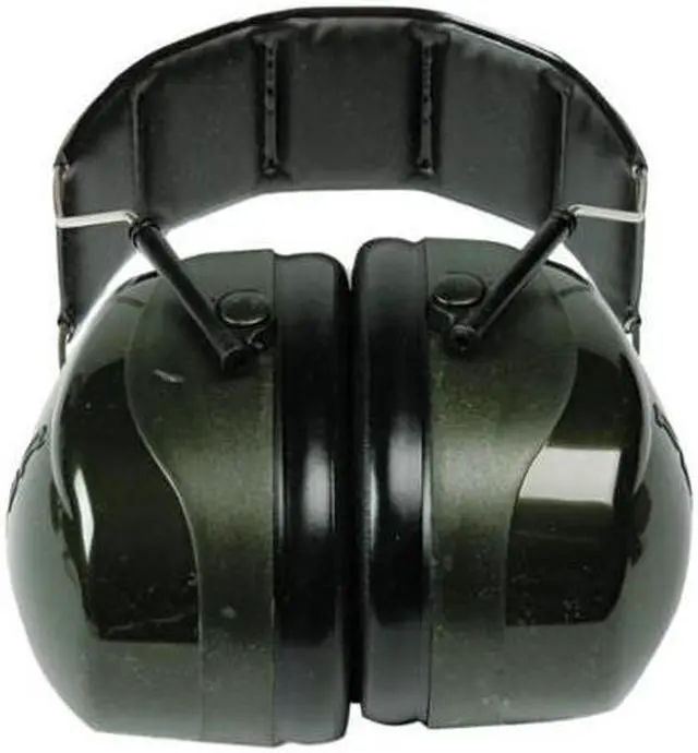 Alt view image 2 of 6 - Ear Muff, 27dB, Over-the-Head, Black/Green