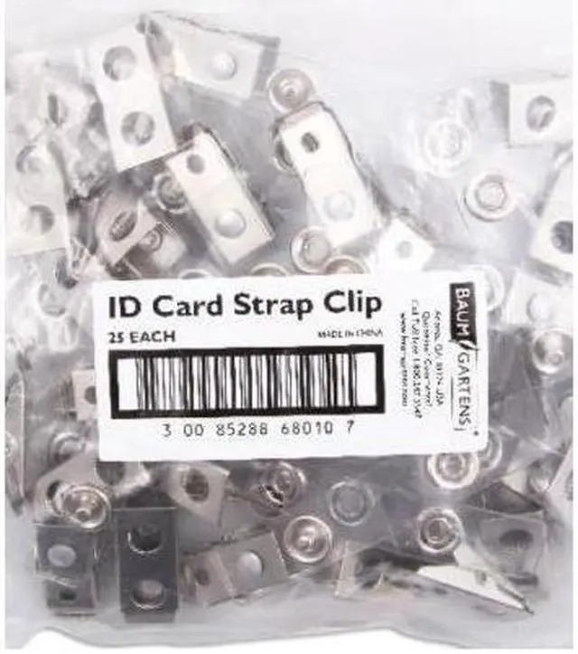 Main image of Baumgartens ID Strap Clips Prepunched Vinyl 25/PK Clear 68010