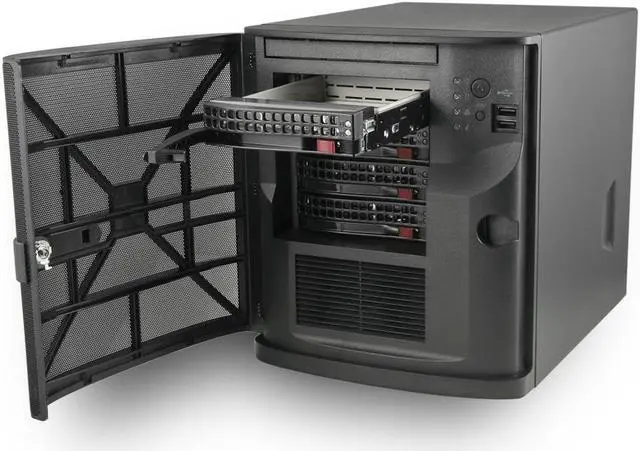 Alt view image 2 of 4 - Supermicro SuperChassis CSE-721TQ-350B2 Mini ITX Mini Tower, 4 x 3.5" Hotswap Bays