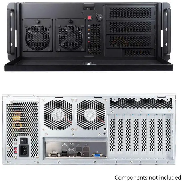 Alt view image 3 of 9 - In-Win Rackmount R400-01N 4U Entry Level No PS 3/1/(4) Bays NO BP/HD Tray
