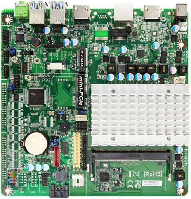 Alt view image 2 of 3 - Jetway JNF695L-3455 Apollo Lake Celeron Quad Core Thin Mini ITX, Triple Display