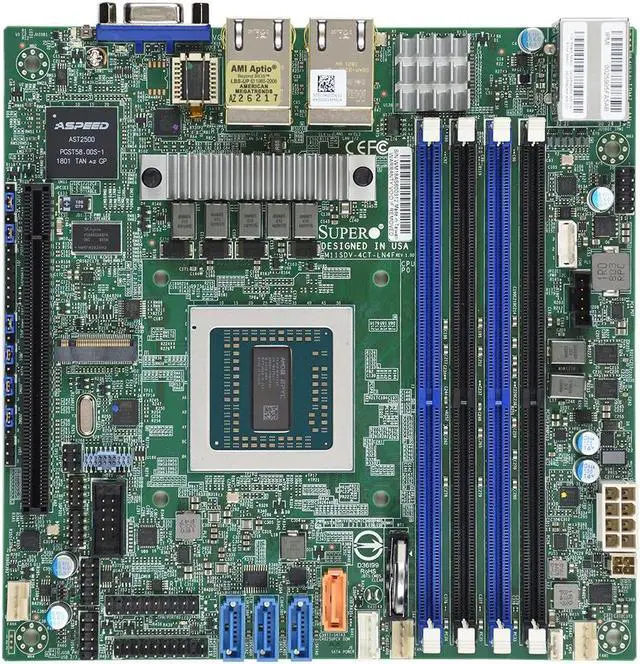 Alt view image 2 of 3 - SUPERMICRO MBD-M11SDV-4CT-LN4F-B Mini ITX Server Motherboard
