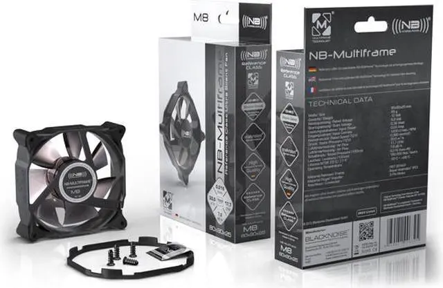 Alt view image 4 of 5 - Noiseblocker NB-Multiframe M8-1 80x80x25mm Low Noise Quiet Fan, 1200rpm, 7.8 dBA