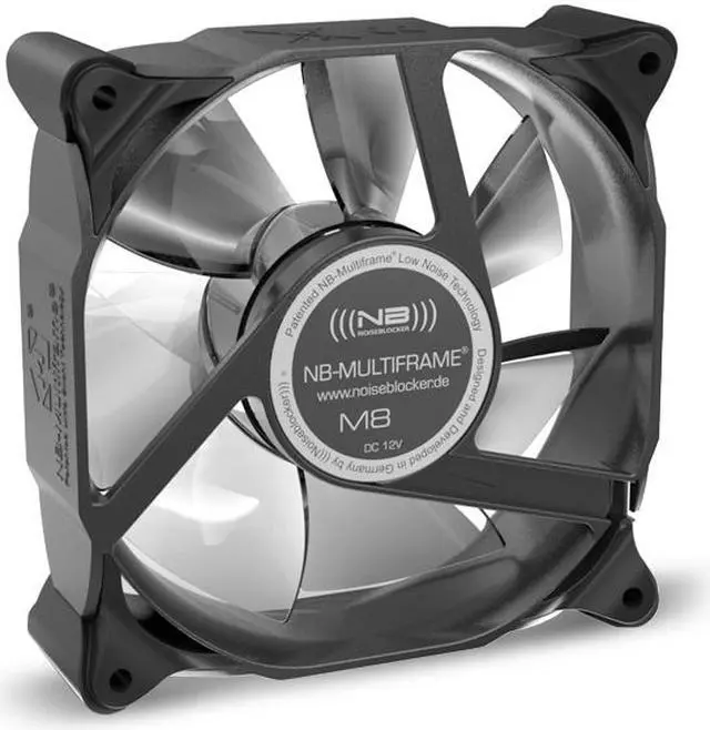Alt view image 2 of 5 - Noiseblocker NB-Multiframe M8-1 80x80x25mm Low Noise Quiet Fan, 1200rpm, 7.8 dBA