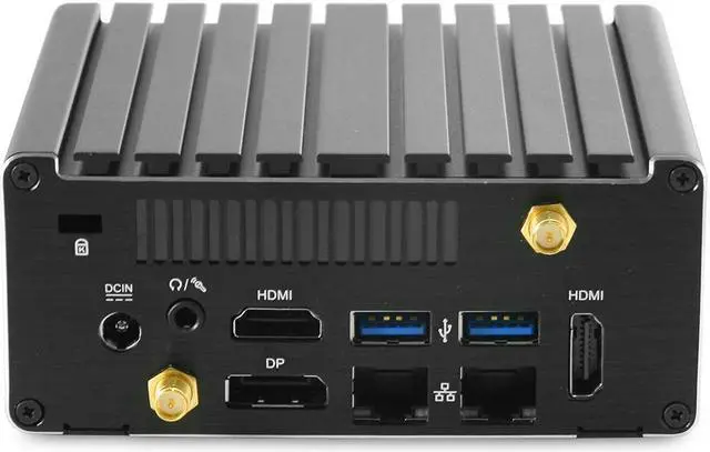 Alt view image 4 of 5 - JetWay HBJC313U591W-3160-B Fanless NUC Barebones. 2 HDMI + 1 DP 4K support, Dual Intel GbLAN, WiFi + Bluetooth, Aluminum alloy chassis.