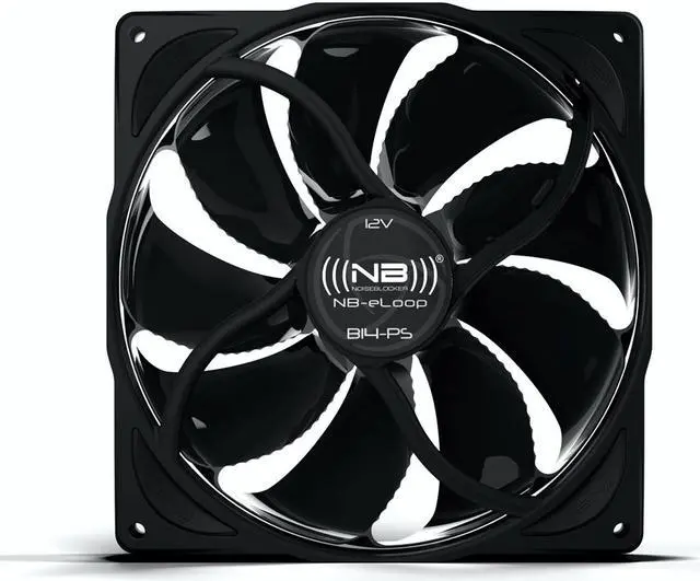 Alt view image 2 of 7 - Noiseblocker NB-eLoop B14-PS Black Edition 140mm 4Pin PWM Fan, 300-1200RPM, 83.92CFM, 24.28dBA