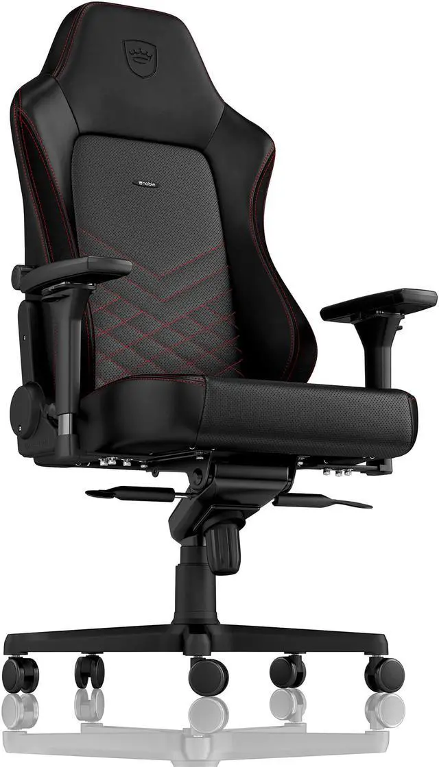 Alt view image 4 of 7 - noblechairs HERO Ergonomic Gaming & Office Chair - PU Leather, Reclining Backrest, Lockable Tilt, Lumbar Support, 4D Armrests, Supports Up to 150 kg - Black/Red