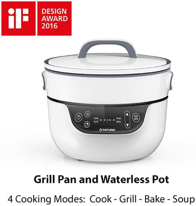 Alt view image 5 of 7 - TATUNG Fusion Cooker Grill Pan and Waterless Pot - 4 Cooking Modes, Cook, Grill, Soup, Bake and Waterless Cook