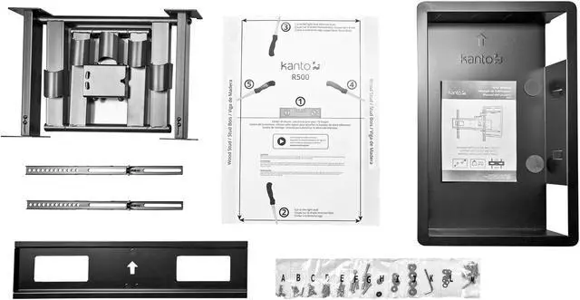 Alt view image 7 of 12 - Kanto R500 Recessed In-Wall Full Motion TV Mount for 46-inch to 80-inch TVs