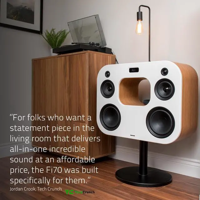 Alt view image 12 of 13 - Fluance Fi70 Three-Way Wireless High Fidelity Music System with Powerful Amplifier & Dual 8" Subwoofers (Black Ash)