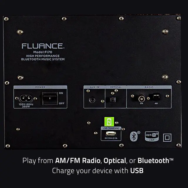 Alt view image 11 of 13 - Fluance Fi70 Three-Way Wireless High Fidelity Music System with Powerful Amplifier & Dual 8" Subwoofers (Black Ash)