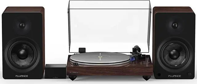 Main image of Fluance Reference RT85 High Fidelity Vinyl Turntable with PA10 Phono Preamp and Ai61 Powered 6.5" Bookshelf Speakers, Ortofon 2M Blue Cartridge, 120W Class D Amplifier, Bluetooth (Natural Walnut)