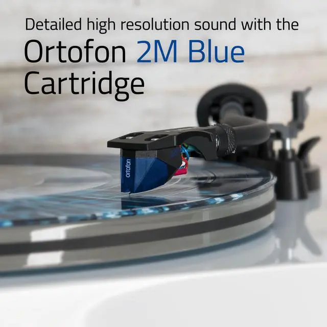 Alt view image 5 of 7 - Fluance Reference RT85 High Fidelity Vinyl Turntable (White), PA10 Phono Preamp, Ai61 Powered 6.5" Bookshelf Speakers (Lucky Bamboo), Ortofon 2M Blue Cartridge, 120W Class D Amplifier, Bluetooth