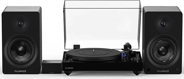 Main image of Fluance Reference RT84 High Fidelity Vinyl Turntable (Piano Black), PA10 Phono Preamp and Ai61 Powered 6.5" Bookshelf Speakers (Black Ash), Ortofon 2M Blue Cartridge, 120W Class D Amplifier, Bluetooth