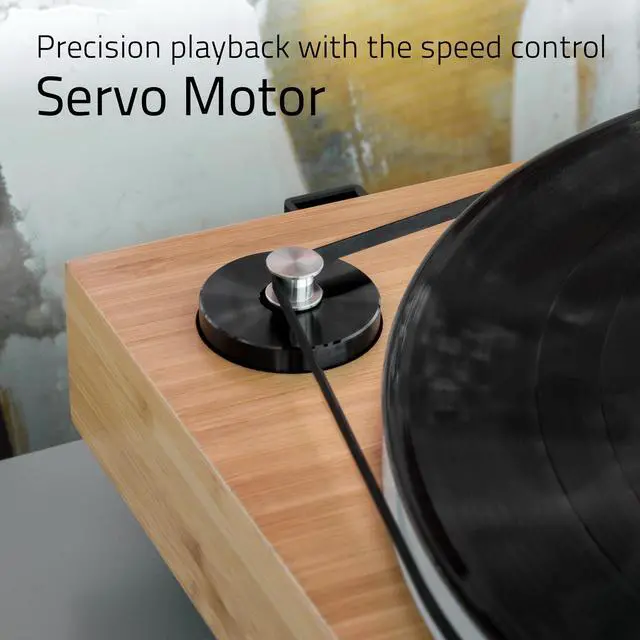 Alt view image 6 of 7 - Fluance Reference RT85 High Fidelity Vinyl Turntable with PA10 Phono Preamp and Ai61 Powered 6.5" Bookshelf Speakers, Ortofon 2M Blue Cartridge, 120W Class D Amplifier, Bluetooth (Lucky Bamboo)